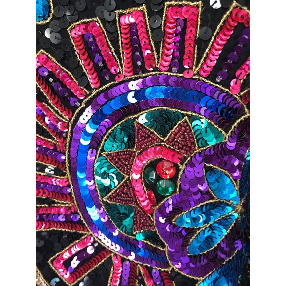 Museum-Worthy Vintage Sequin & Glass Bead Blouse – 100% Silk, Handcrafted Statem - Picture 8 of 10